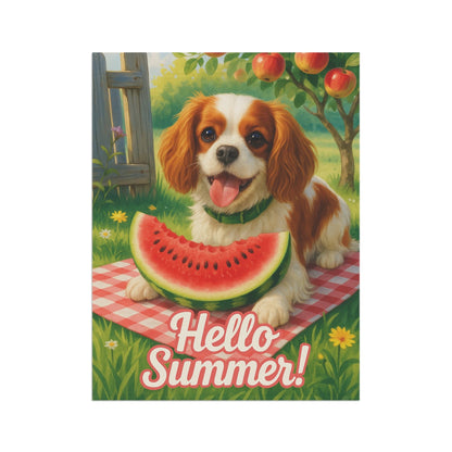 Printify Garden Flag Blenheim King Charles Cavalier Watermelon Garden Flag