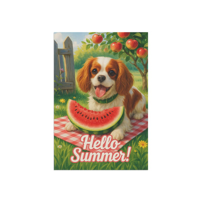 Printify Garden Flag Blenheim King Charles Cavalier Watermelon Garden Flag