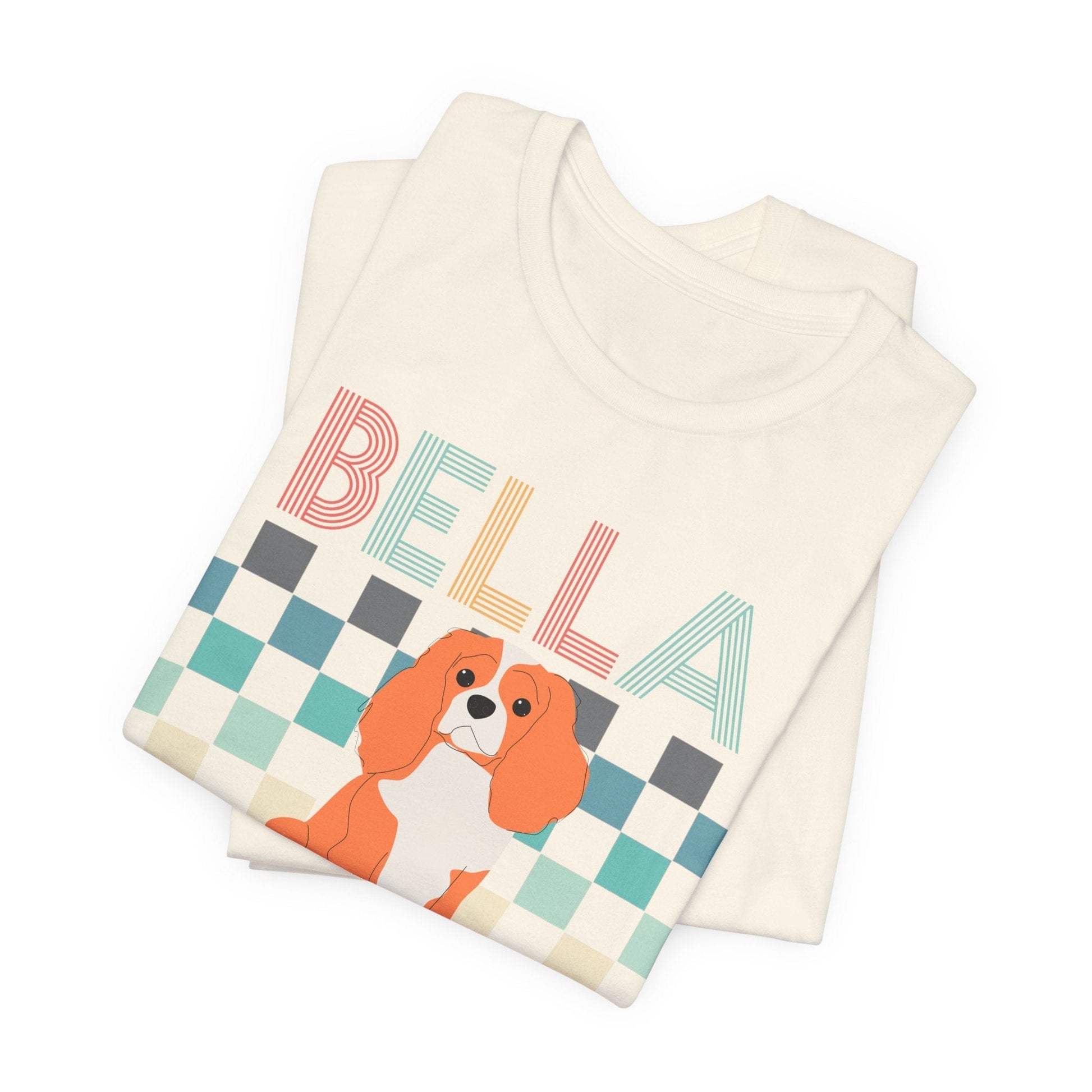 Printify T-Shirt Blenheim King Charles Checkered Tee