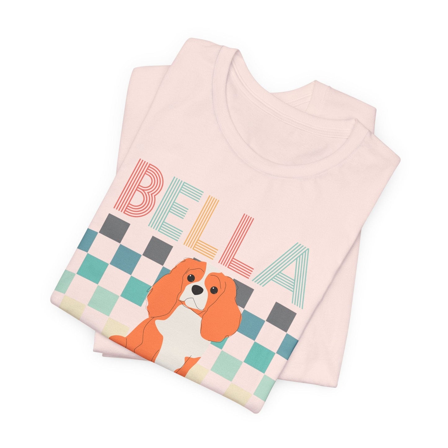 Printify T-Shirt Blenheim King Charles Checkered Tee