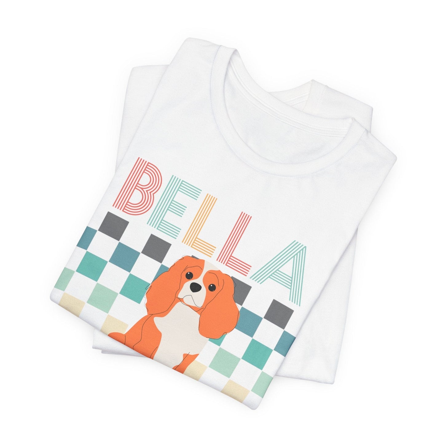 Printify T-Shirt Blenheim King Charles Checkered Tee