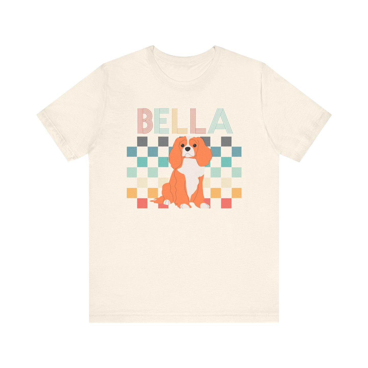 Printify T-Shirt Blenheim King Charles Checkered Tee