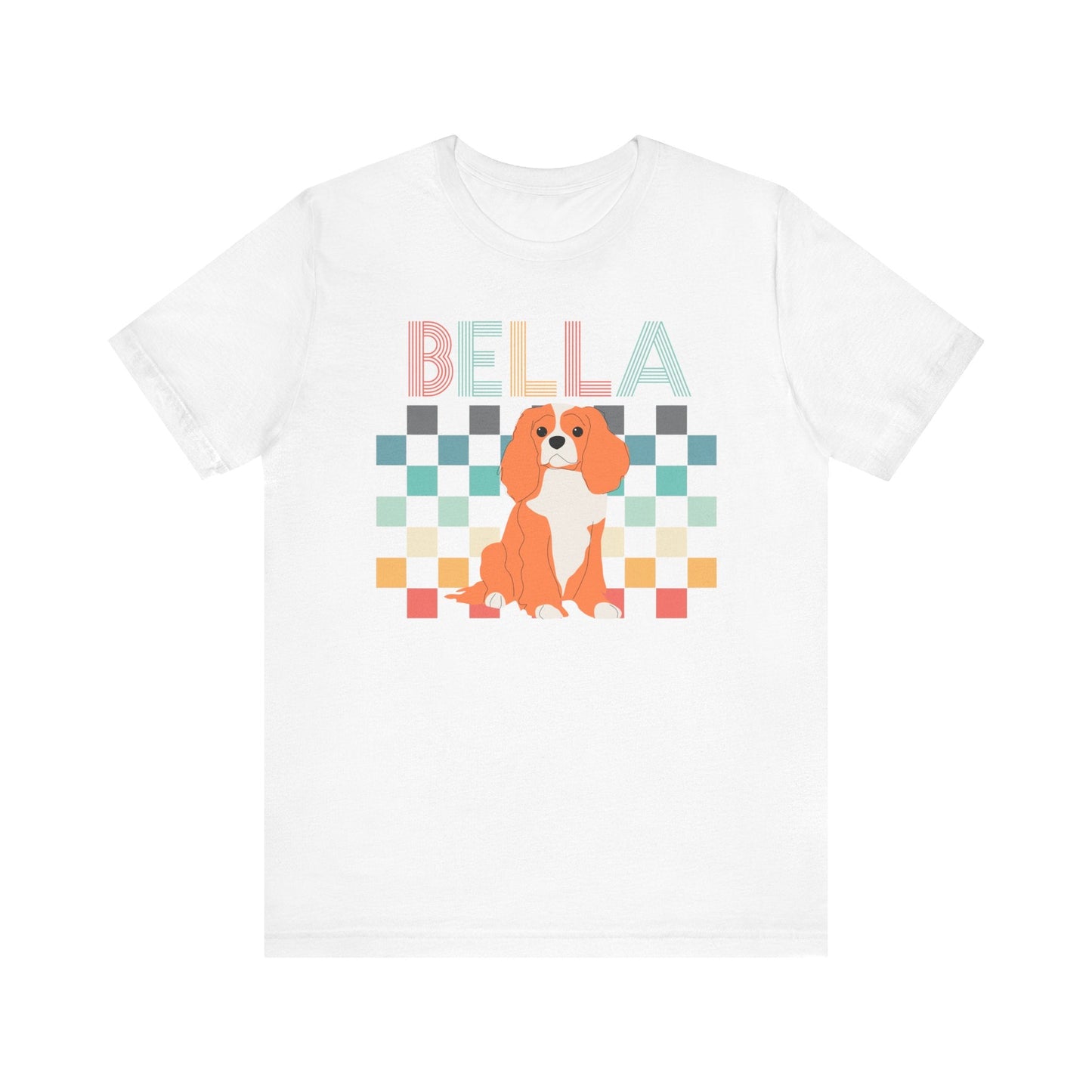 Printify T-Shirt Blenheim King Charles Checkered Tee