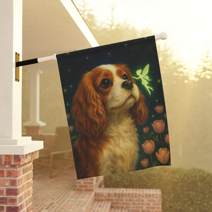 Printify Garden Flag Blenheim King Charles Fairy Garden Flag