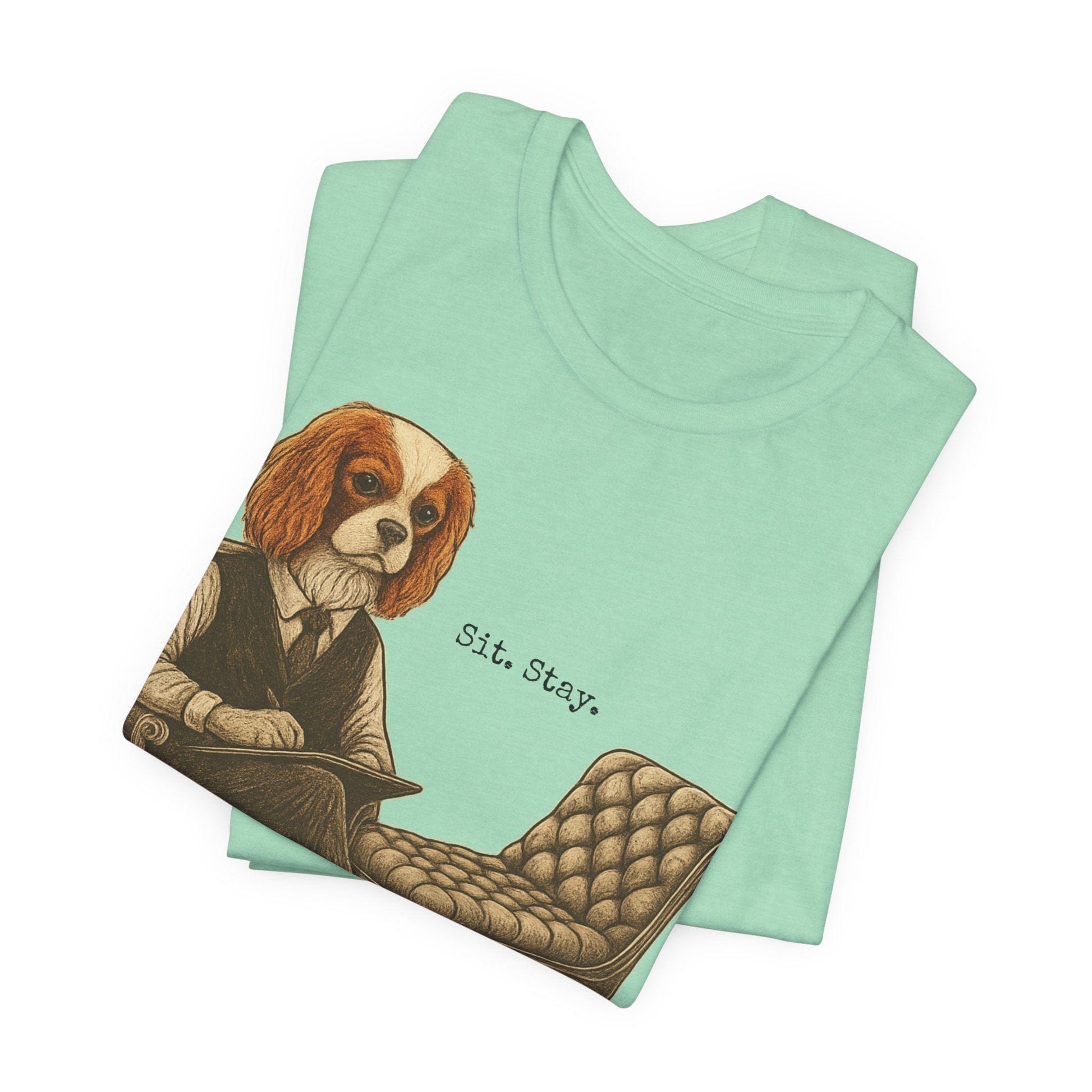 Printify T-Shirt Blenheim King Charles Sit Stay TShirt