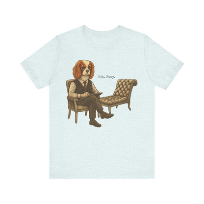 Printify T-Shirt Blenheim King Charles Sit Stay TShirt