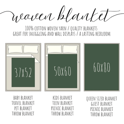 Blue Floral Mutt Woven Blanket
