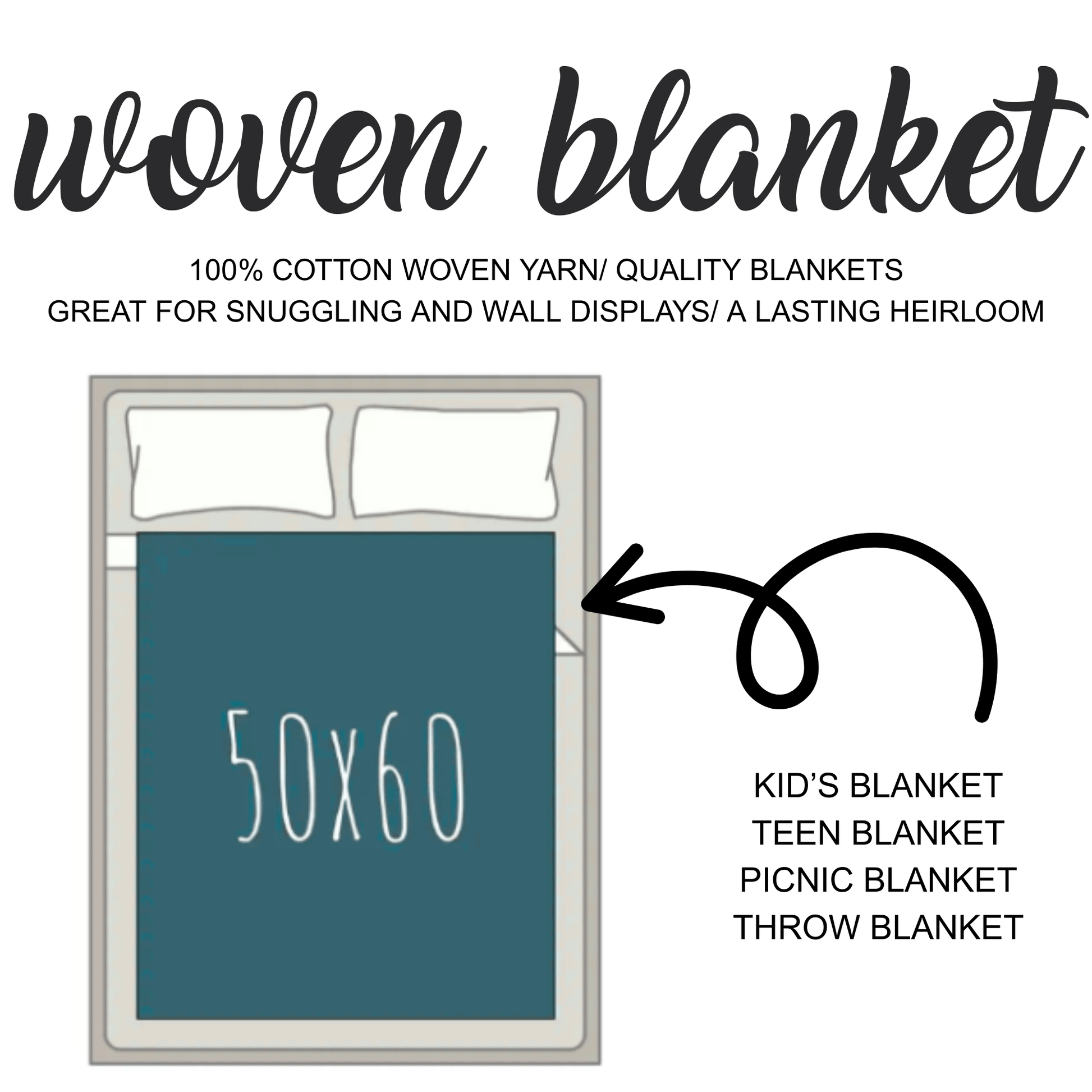 Blue Floral Mutt Woven Blanket