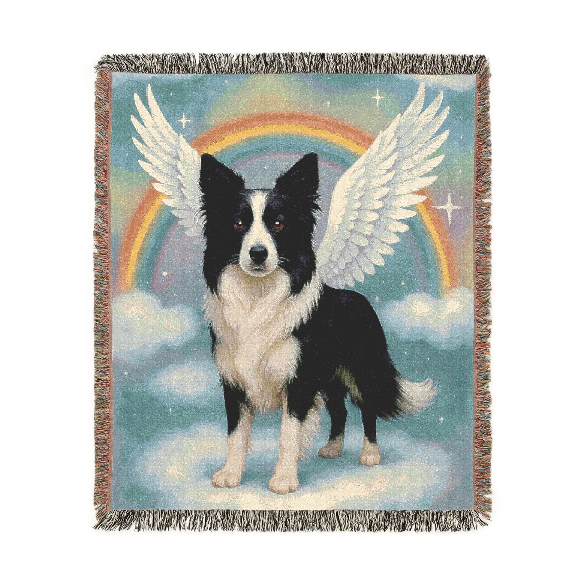 Printify Blanket Border Collie Angel Memorial Woven Blanket