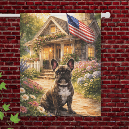 Brindle French Bulldog American USA Garden Flag 24.5'' × 32''