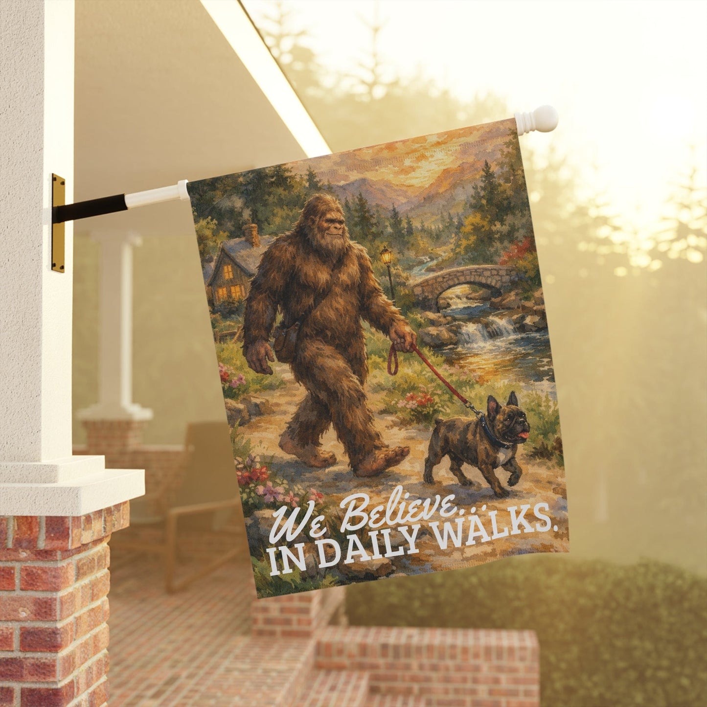 Personalized French Bulldog Bigfoot Garden Flag