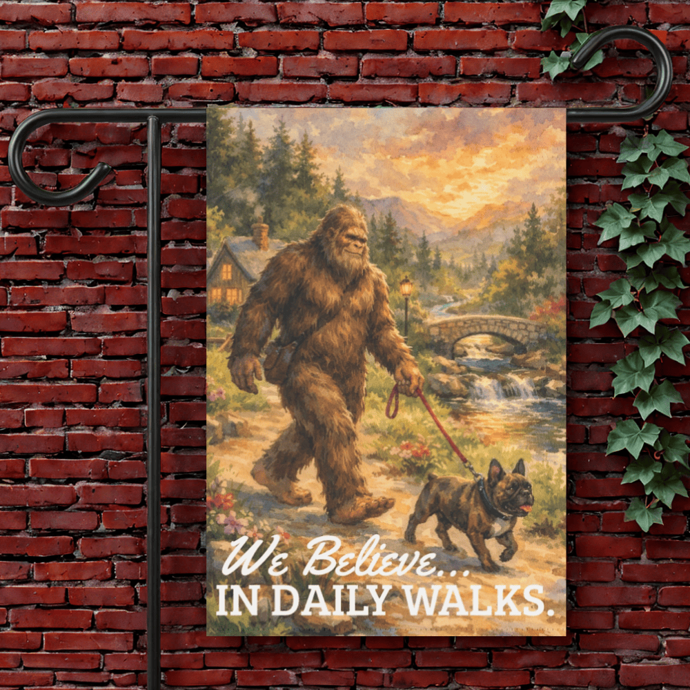 Personalized French Bulldog Bigfoot Garden Flag 12'' × 18''