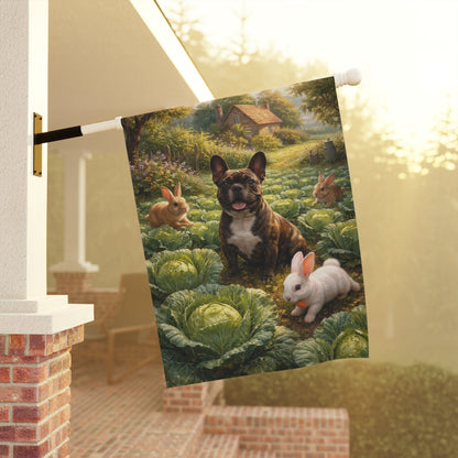 Brindle French Bulldog Cabbage Patch Gardening Garden Flag