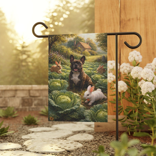 Brindle French Bulldog Cabbage Patch Gardening Garden Flag