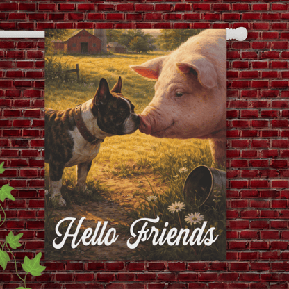Brindle French Bulldog Farm Pig Yard Garden Flag 24.5'' × 32''