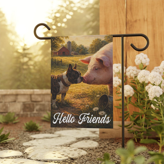 Brindle French Bulldog Farm Pig Yard Garden Flag
