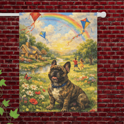 Brindle French Bulldog Fly a Kite Garden Flag 24.5'' × 32''