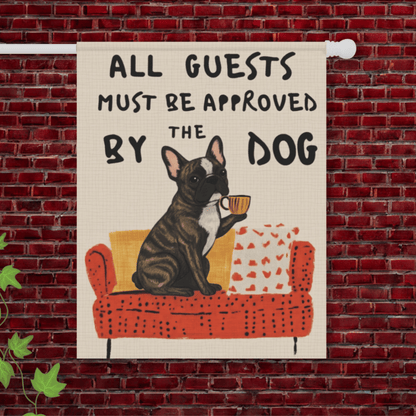 Brindle Frenchie Guests Approved by Dog Yard Flag 24.5'' × 32''