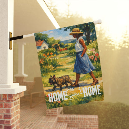 Brindle French Bulldog Home Sweet Home Garden Flag