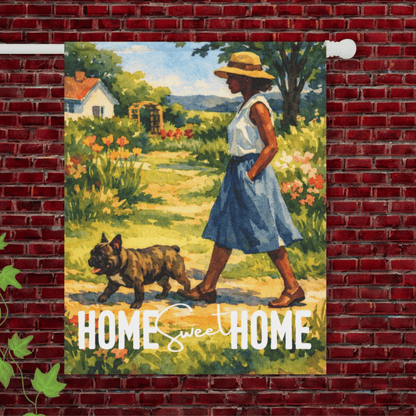 Brindle French Bulldog Home Sweet Home Garden Flag 24.5'' × 32''