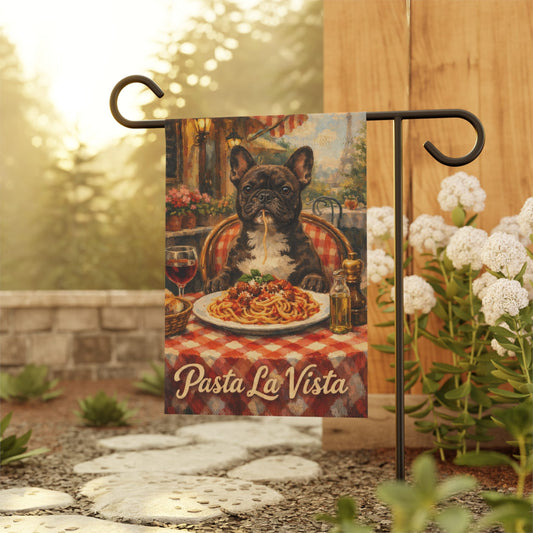 Brindle French Bulldog Italy Italian Pasta Garden Flag