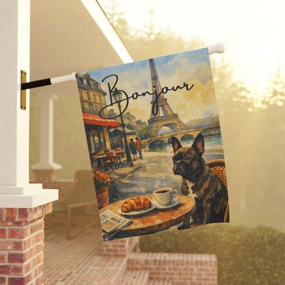 Brindle French Bulldog Paris France Garden Flag
