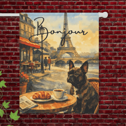 Brindle French Bulldog Paris France Garden Flag 24.5'' × 32''