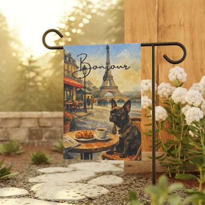 Brindle French Bulldog Paris France Garden Flag