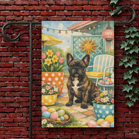 Personalized French Bulldog Porch Garden Yard Flag 12'' × 18''