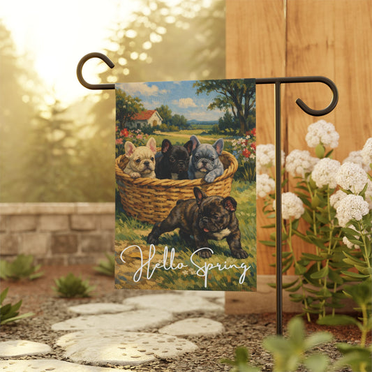 Brindle French Bulldog Puppies Yard Garden Flag