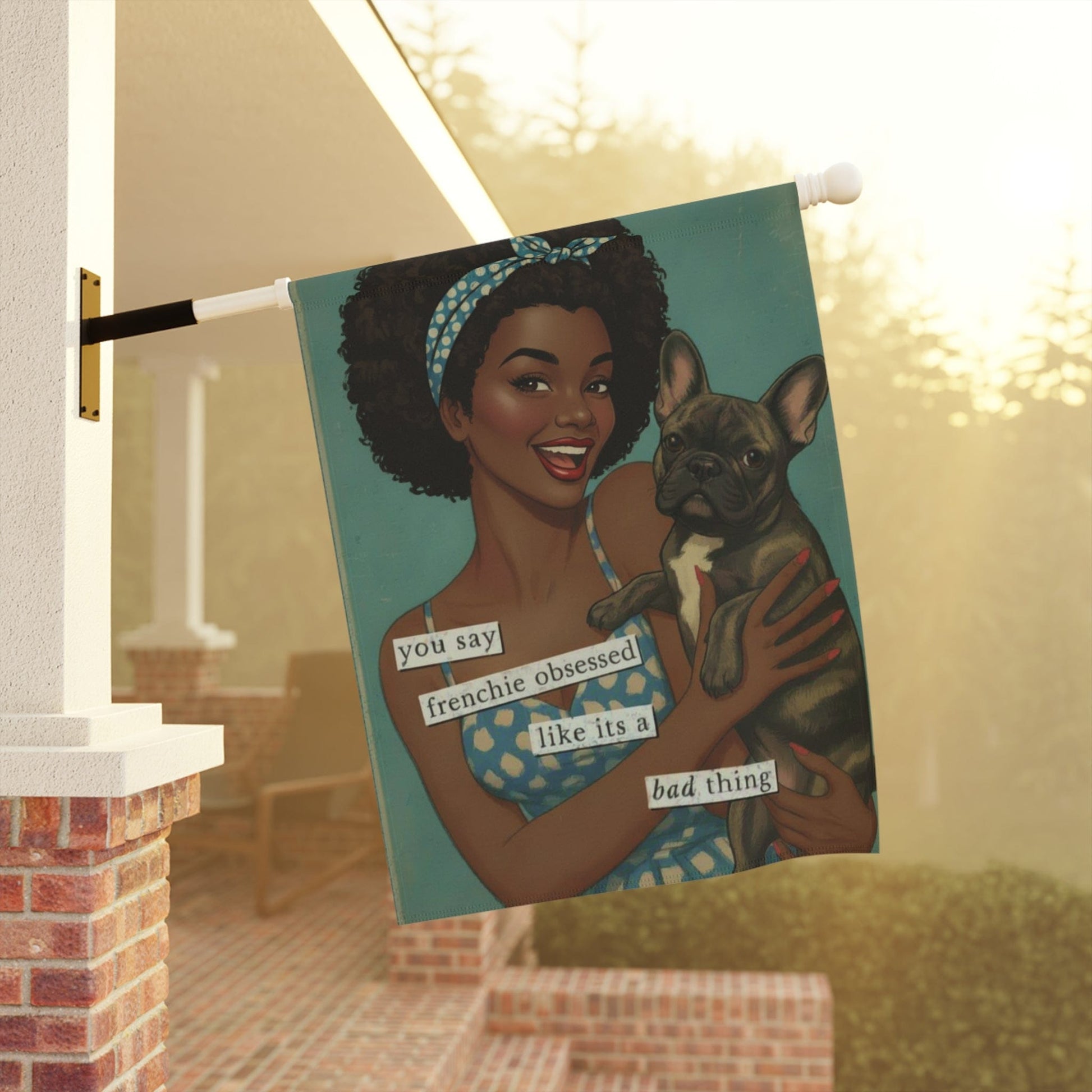 Brindle French Bulldog Snarky Garden Flag