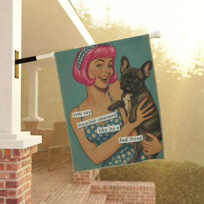 Brindle French Bulldog Snarky Garden Flag