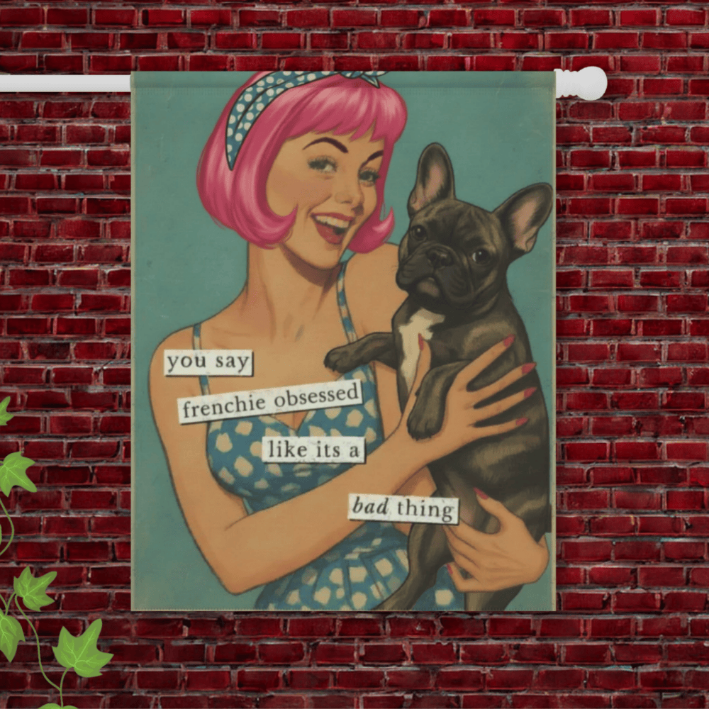Brindle French Bulldog Snarky Garden Flag 24.5'' × 32''