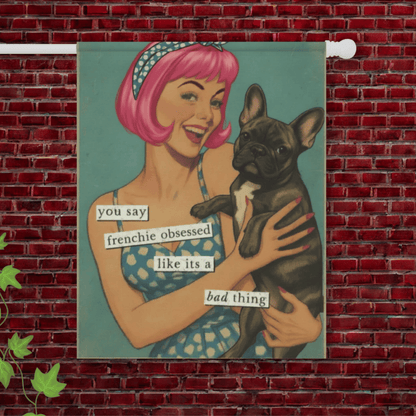 Brindle French Bulldog Snarky Garden Flag 24.5'' × 32''