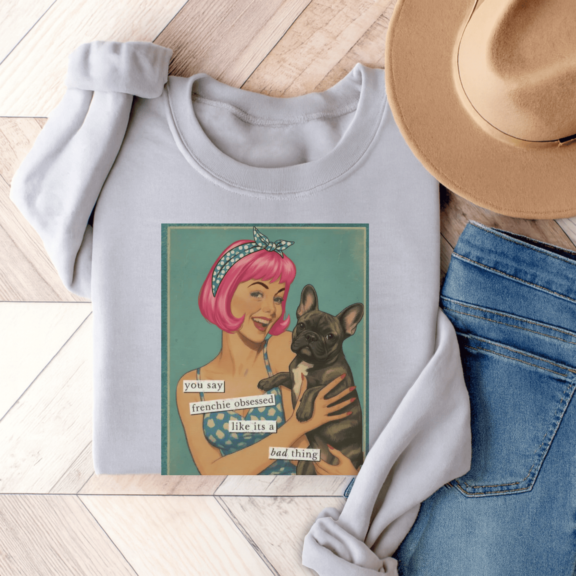 Brindle French Bulldog Snarky Unisex Sweatshirt Ash