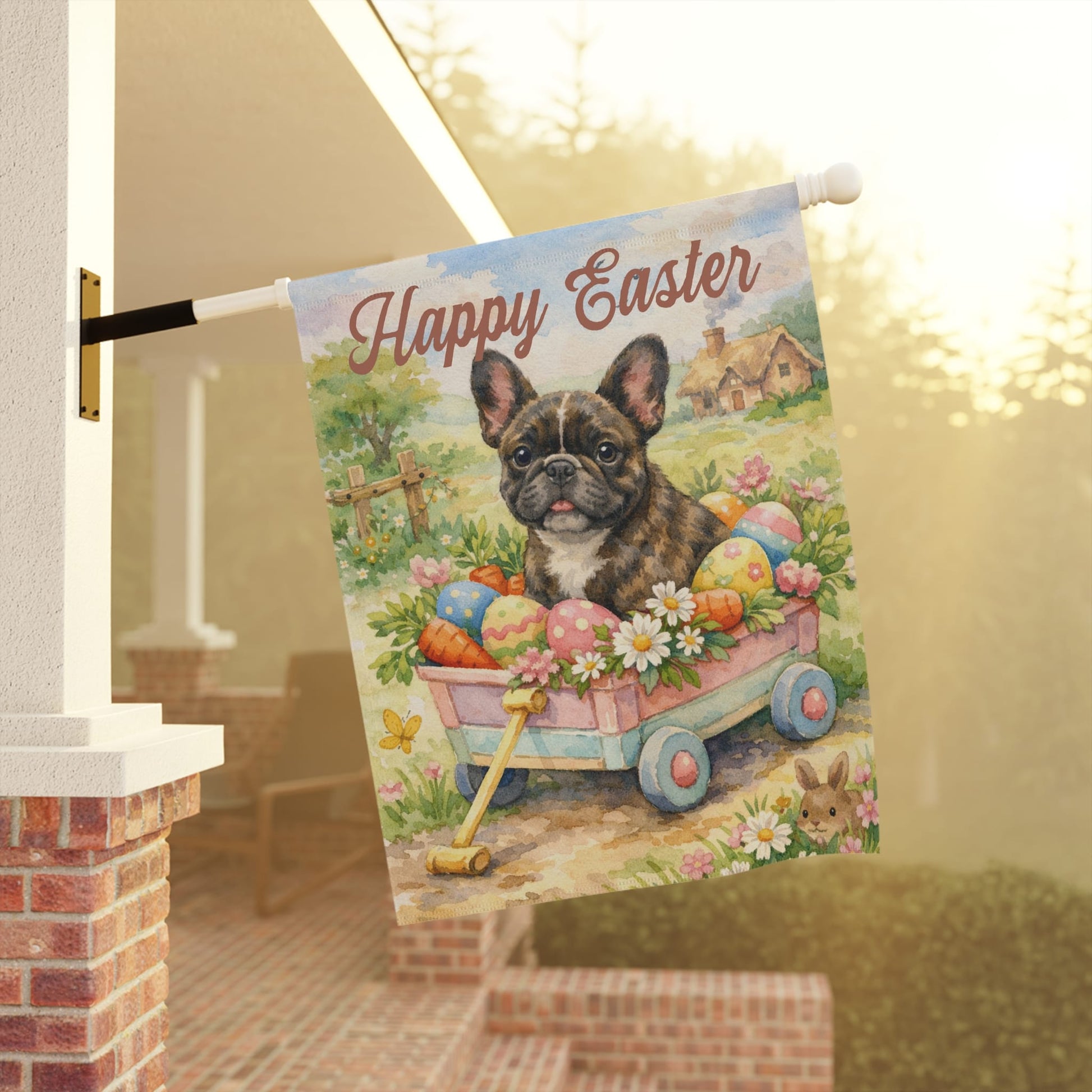 Personalized French Bulldog Welcome WagonYard Flag
