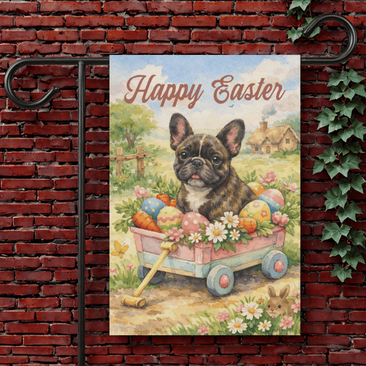 Personalized French Bulldog Welcome WagonYard Flag 12'' × 18''