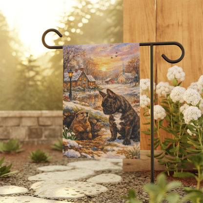 Brindle French Groundhog Day Spring Garden Flag