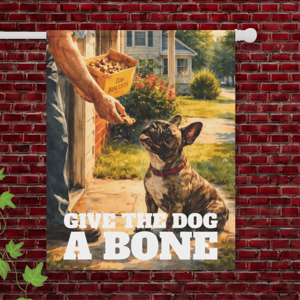 Brindle Frenchie Biscuits Dog Cookies Garden Flag 24.5'' × 32''