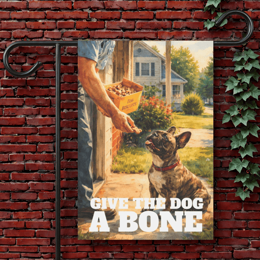 Brindle Frenchie Biscuits Dog Cookies Garden Flag 12'' × 18''
