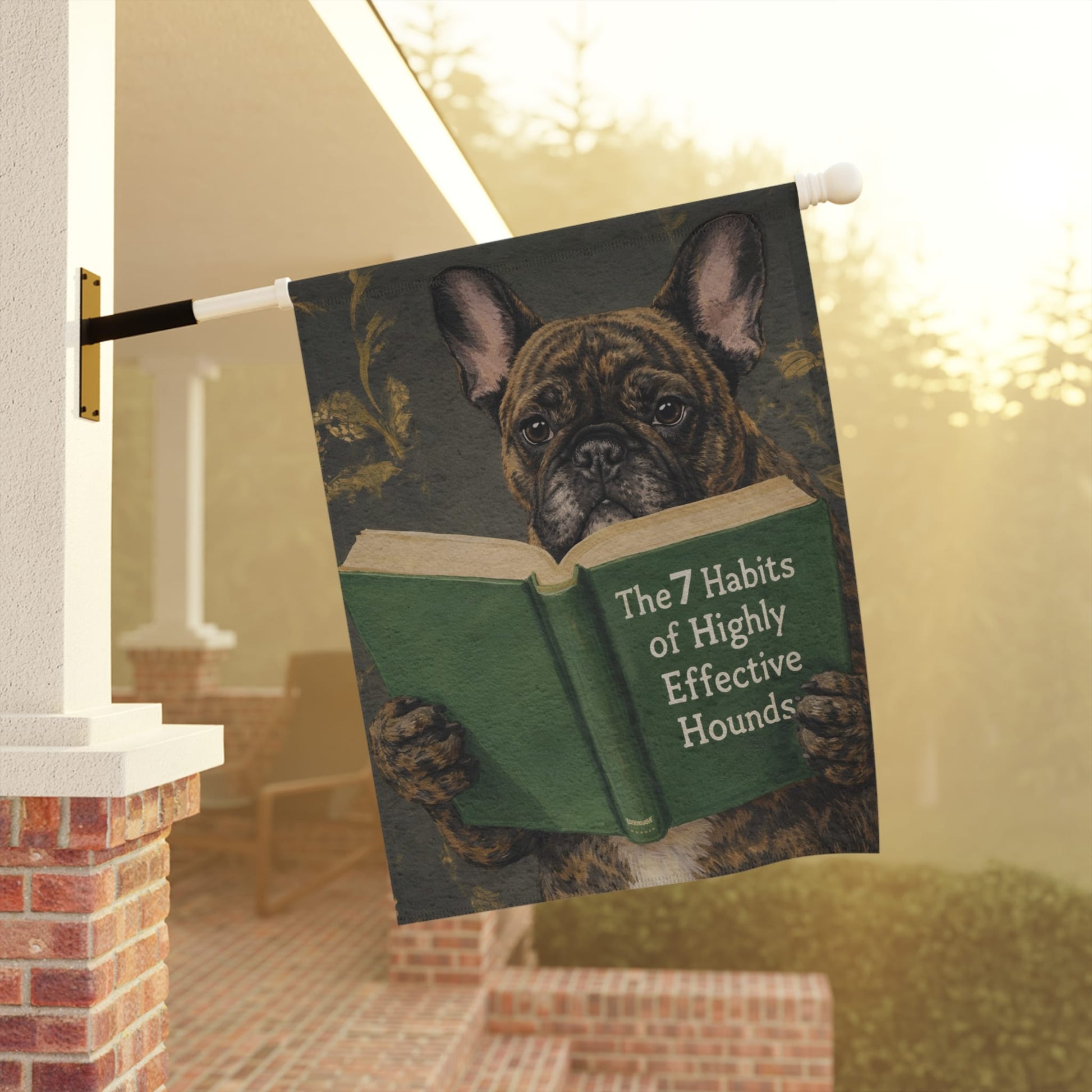 Brindle Frenchie Book Lover Garden Flag