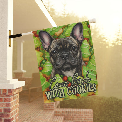 Brindle Frenchie Christmas Cookies Garden Flag