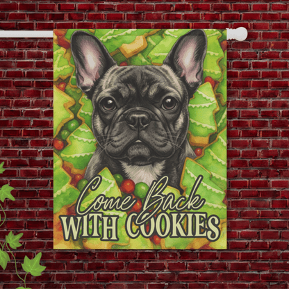 Brindle Frenchie Christmas Cookies Garden Flag 24.5'' × 32''