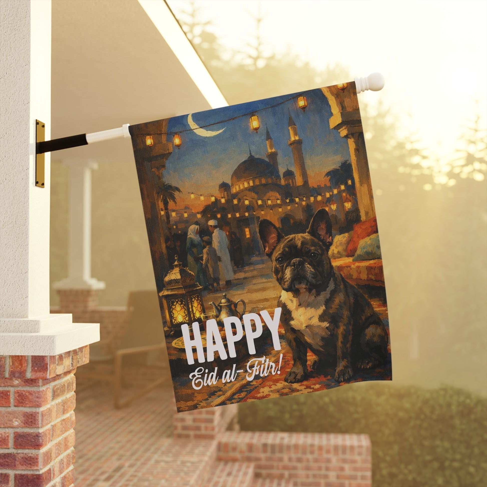 Brindle Frenchie Eid al-Fitr Garden Flag