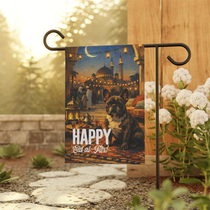 Brindle Frenchie Eid al-Fitr Garden Flag