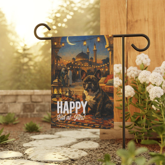 Brindle Frenchie Eid al-Fitr Garden Flag