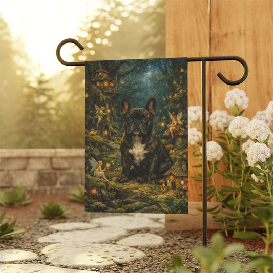 Brindle Frenchie Fantasy Fairy Garden Flag