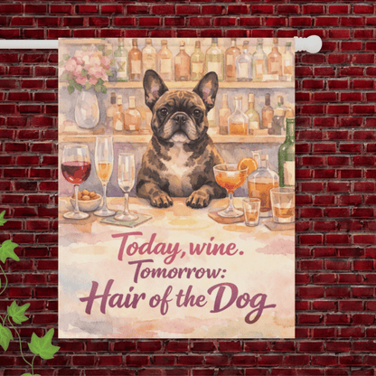 Brindle Frenchie Funny Drinking Garden Flag 24.5'' × 32''