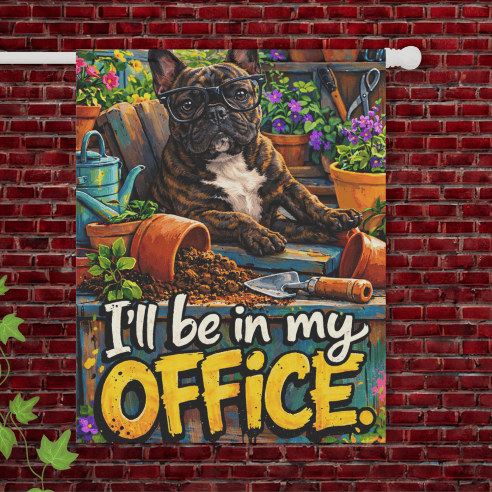 Brindle Frenchie Funny Gardening Garden Flag 24.5'' × 32''