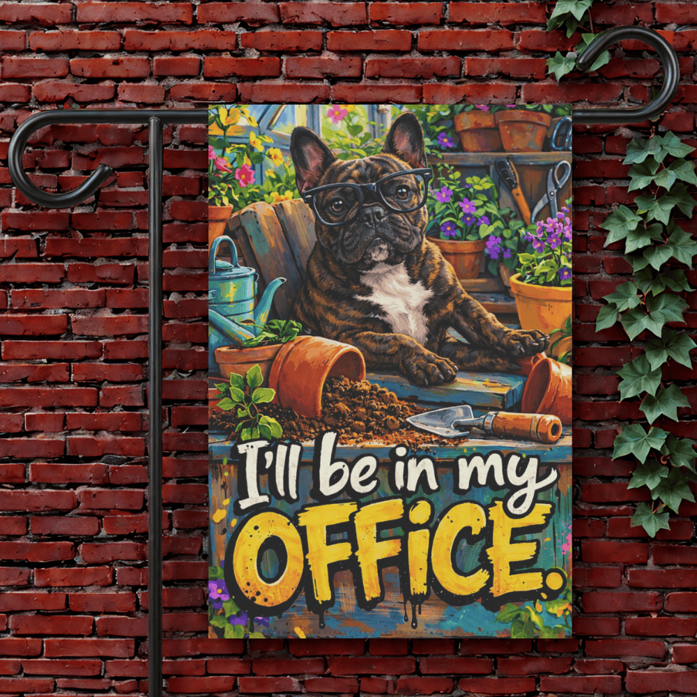 Brindle Frenchie Funny Gardening Garden Flag 12'' × 18''